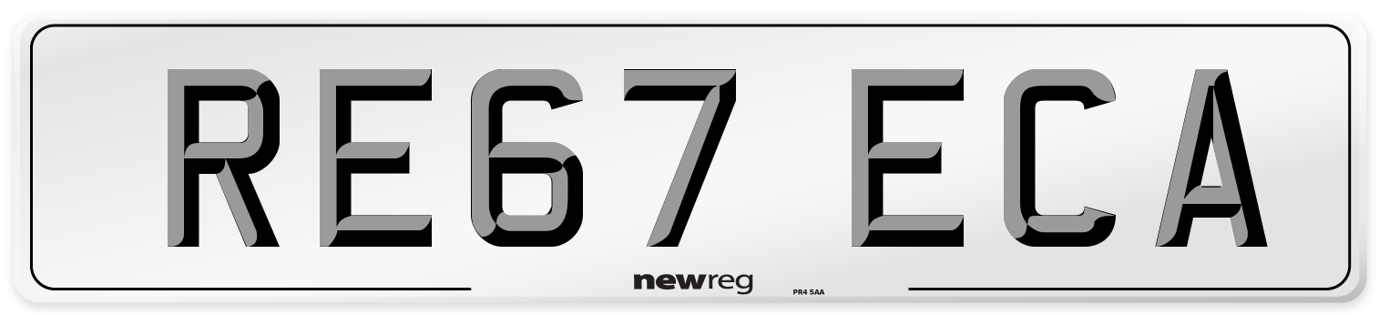 RE67 ECA Number Plate from New Reg